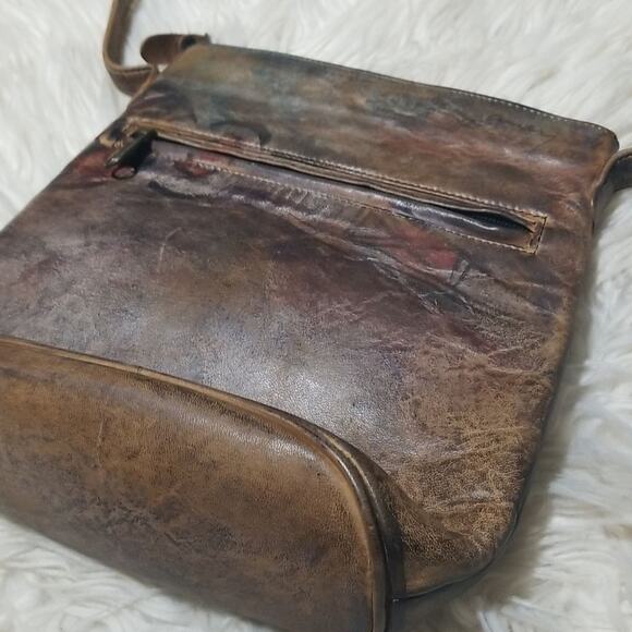 Rare!!! Vintage Jane Yoo Handpainted Wearable Art Crossbody Bag - Picture 2 of 9